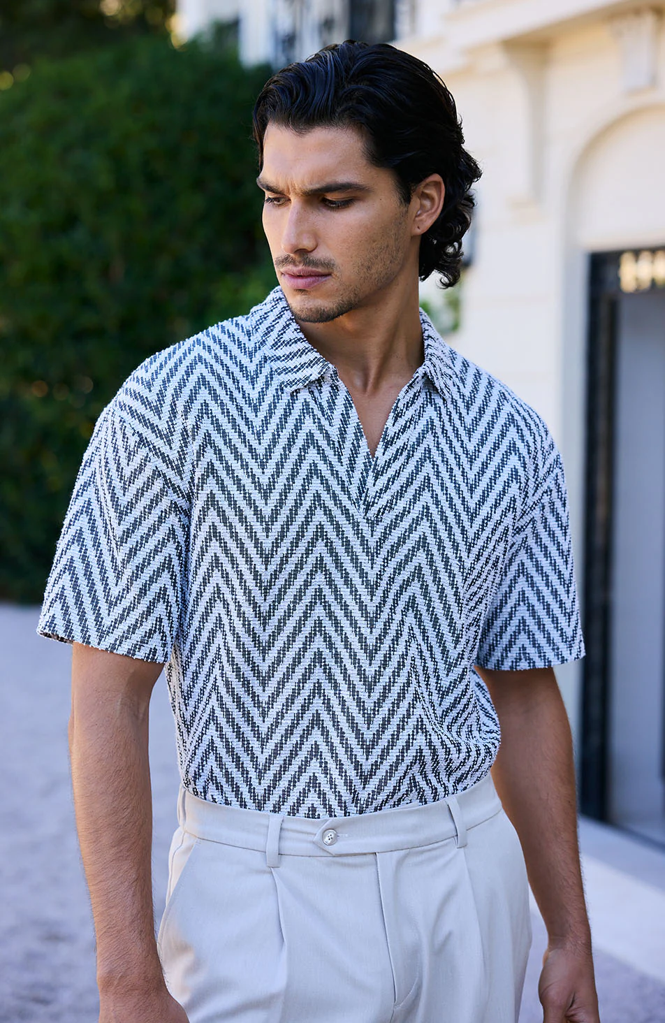 Marlin Textured Relaxed Polo in Grey - Image 6