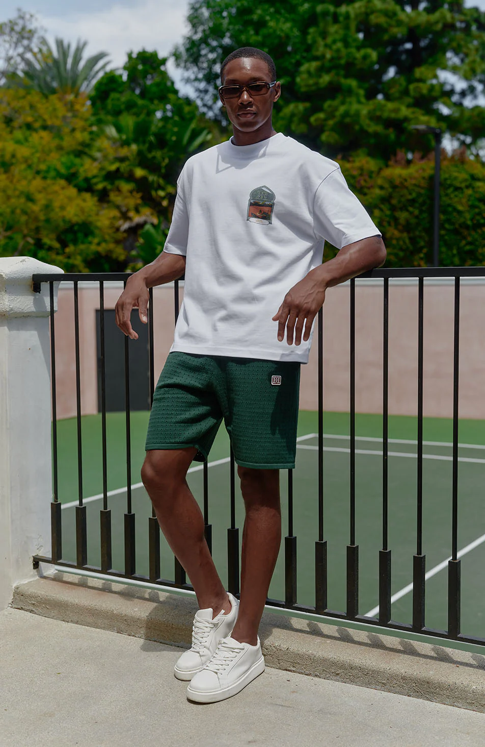 Marmont Pointelle Knitted Shorts Green - Image 5