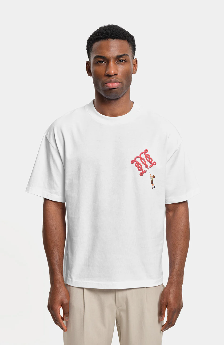 Monogram Balloon Graphic T-Shirt in White - Image 3