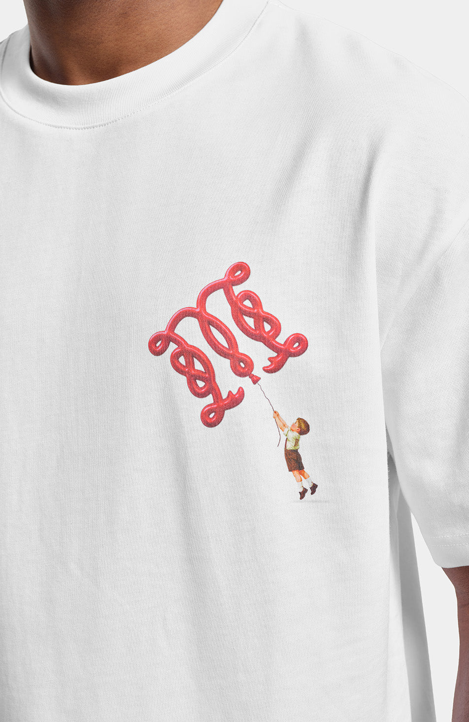 Monogram Balloon Graphic T-Shirt in White - Image 4