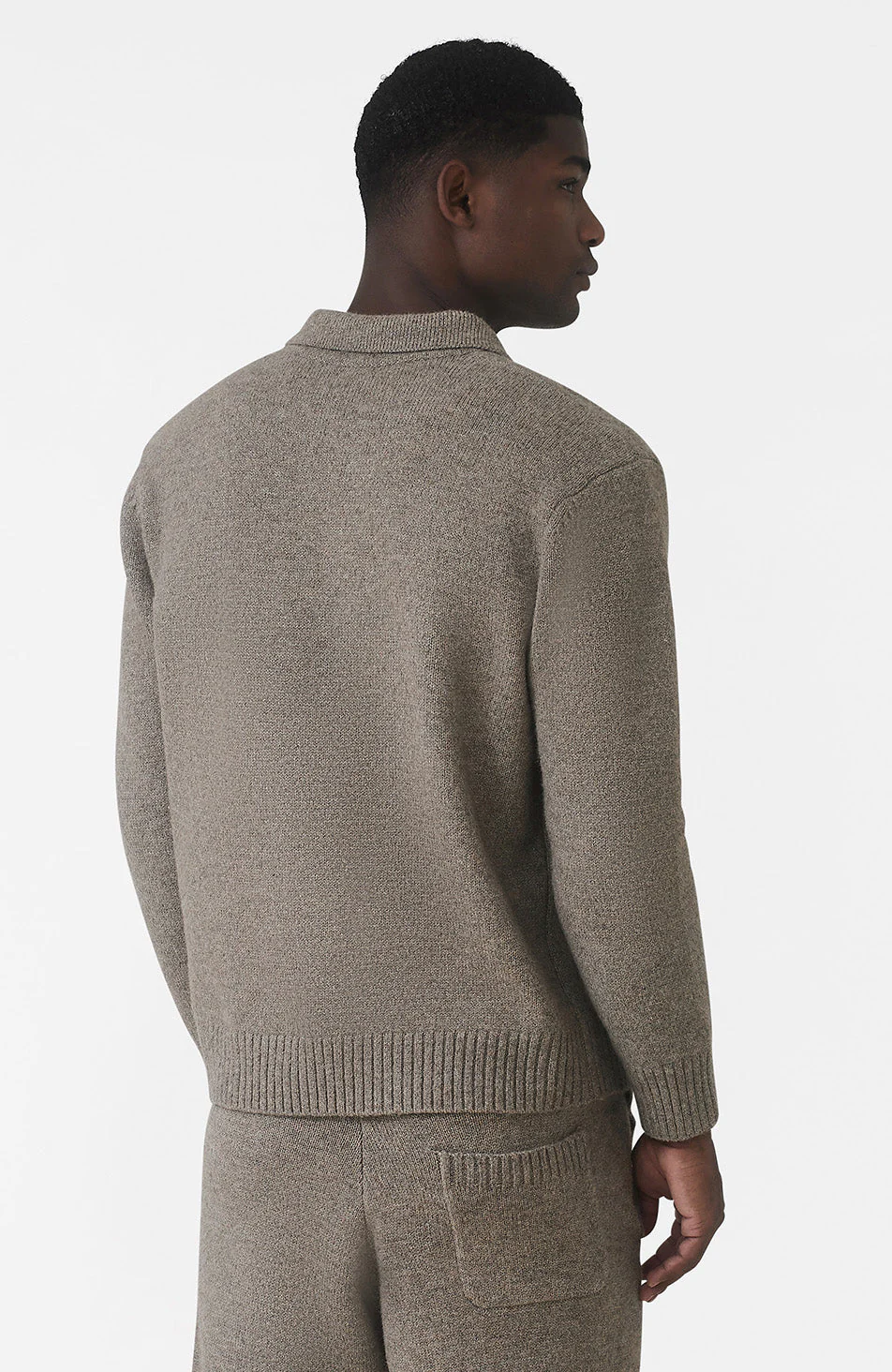 Montreux Knit Button Up Jumper in Beige - Image 4