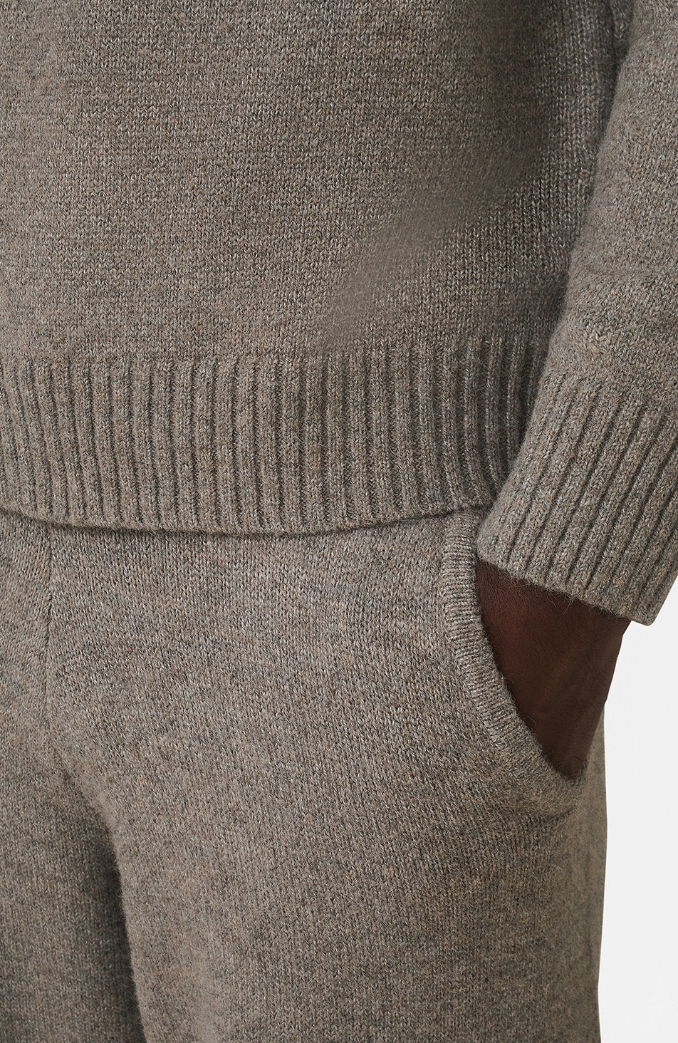 Montreux Knit Button Up Jumper in Beige - Image 5
