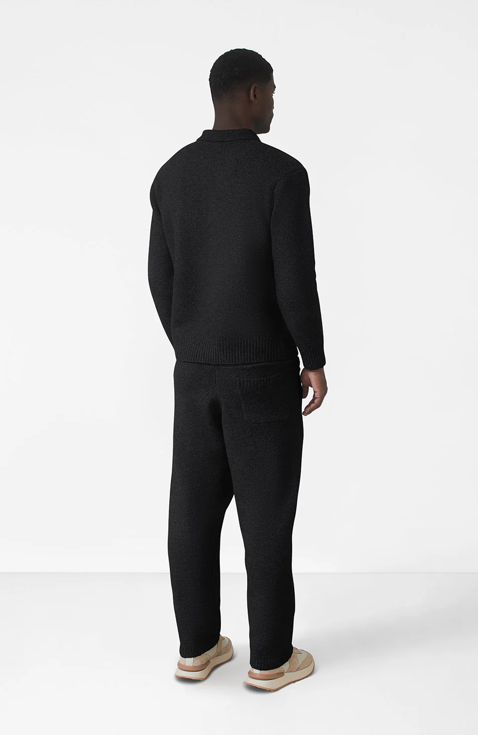 Montreux Knit Button Up Jumper in Black - Image 4