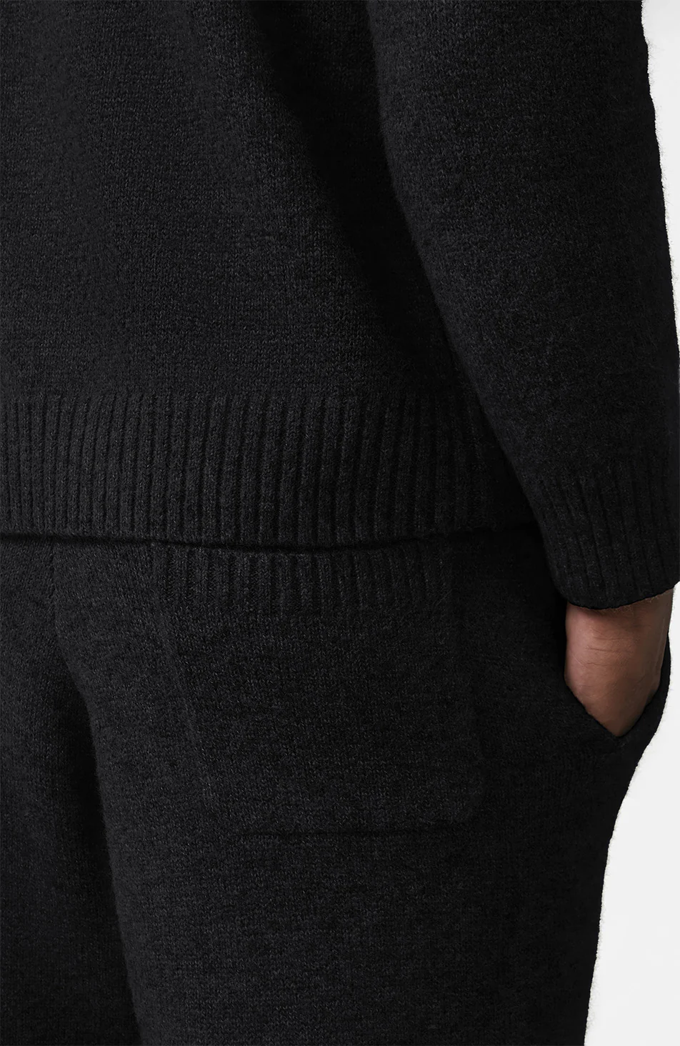 Montreux Knit Button Up Jumper in Black - Image 6