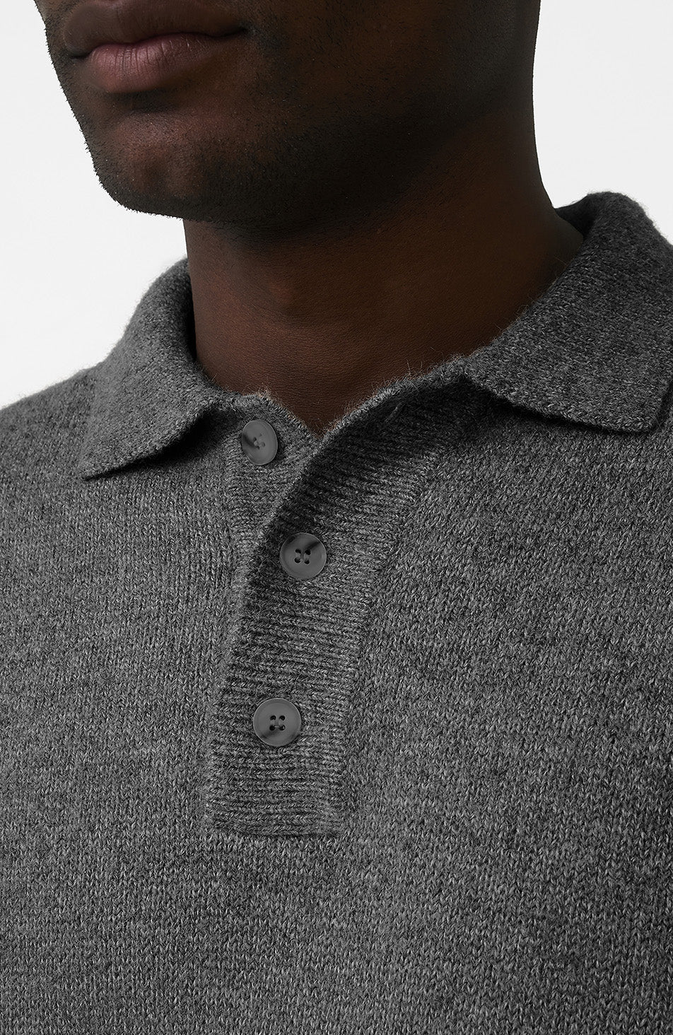 Montreux Knit Button Up Jumper in Grey - Image 3
