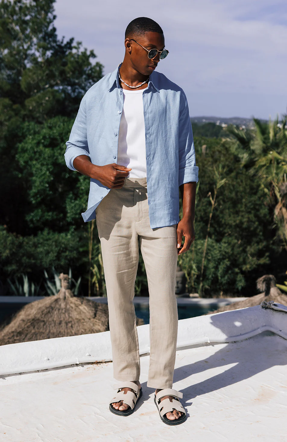 Nammos Pure Linen Tailored Pants in Beige - Image 8