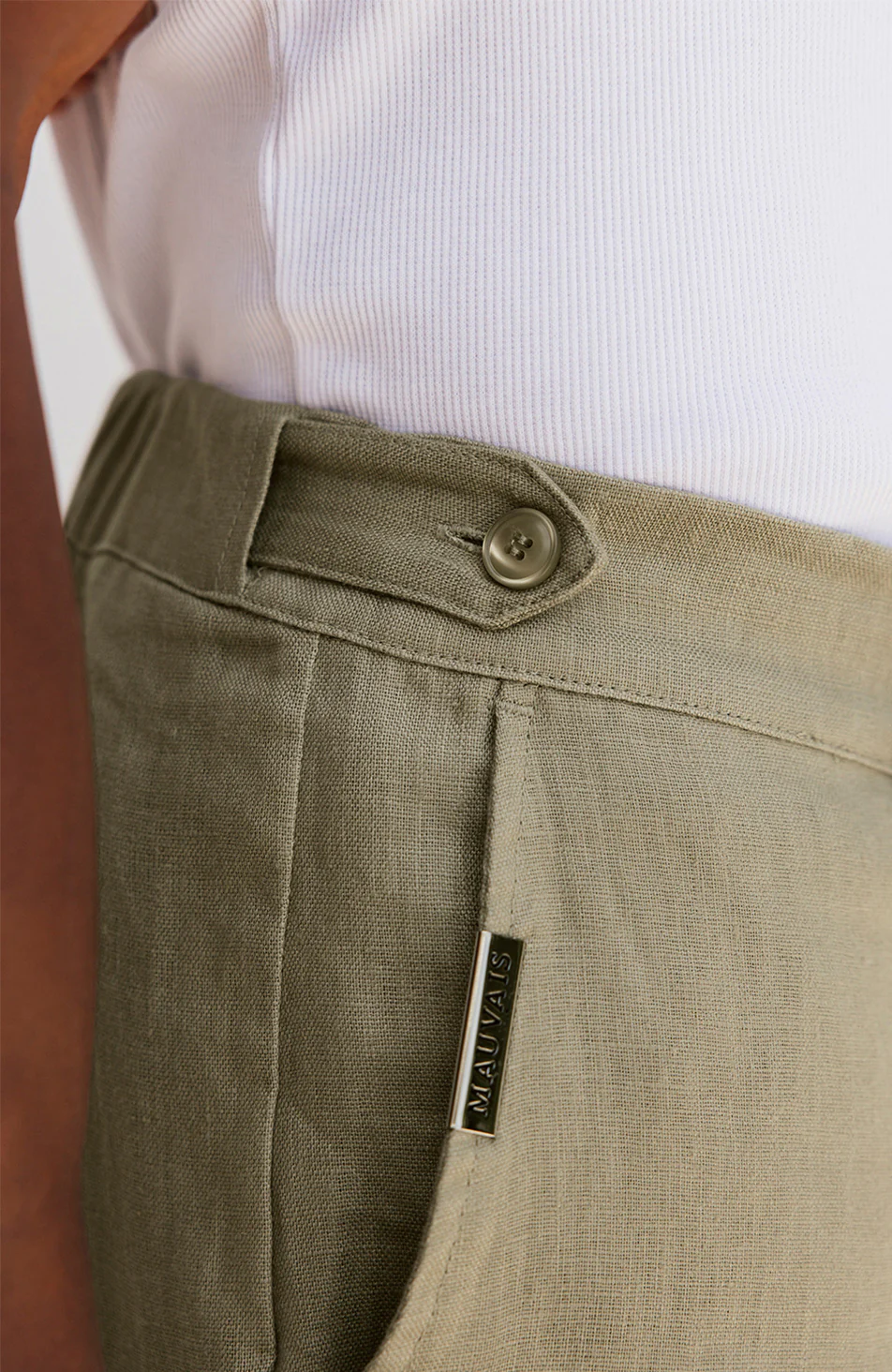Nammos Pure Linen Tailored Pants in Olive - Image 5