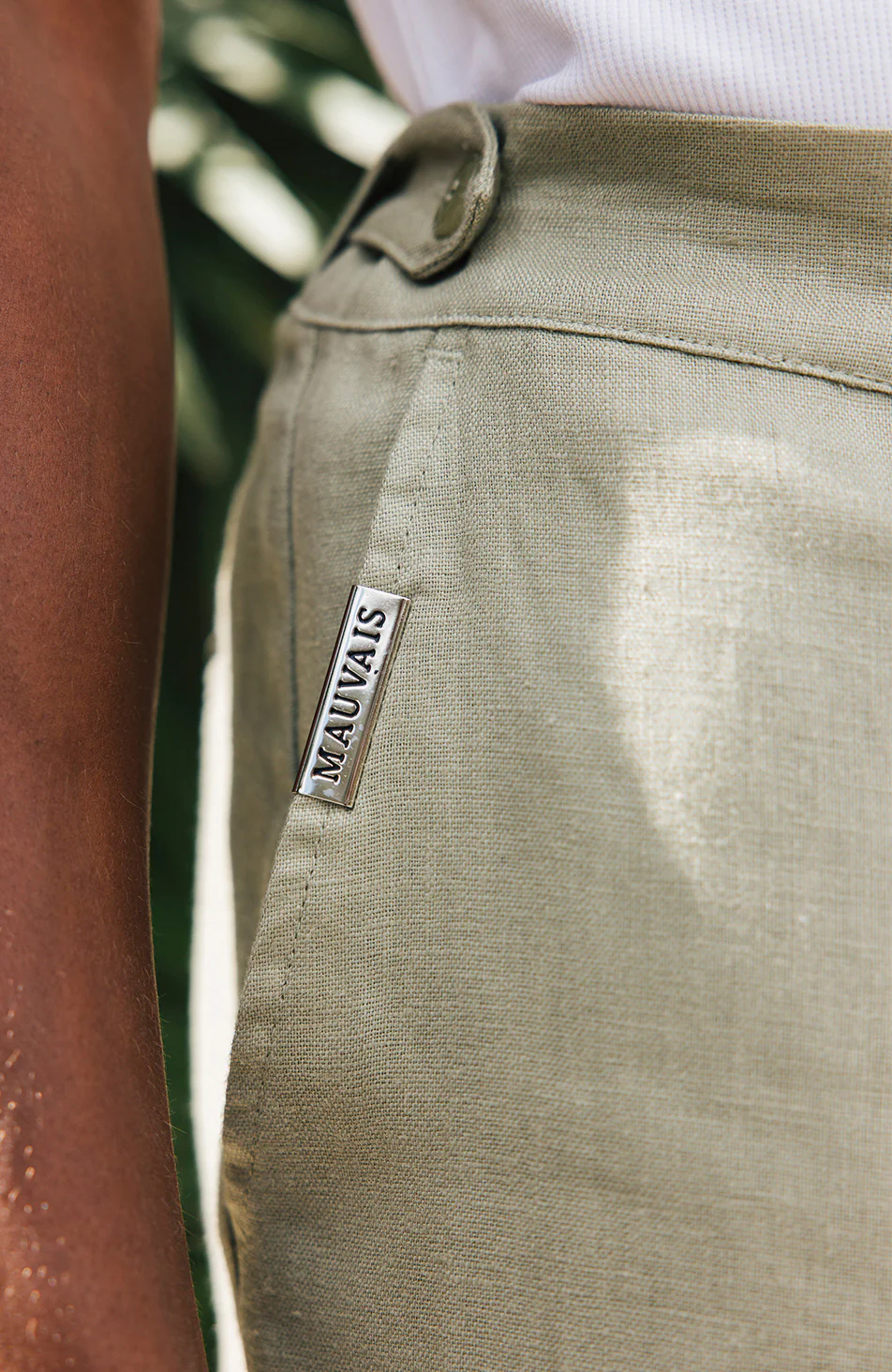 Nammos Pure Linen Tailored Pants in Olive - Image 6