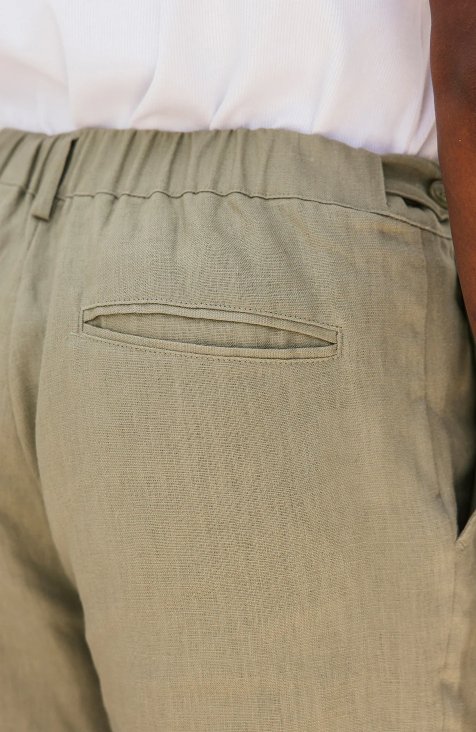 Nammos Pure Linen Tailored Pants in Olive - Image 7