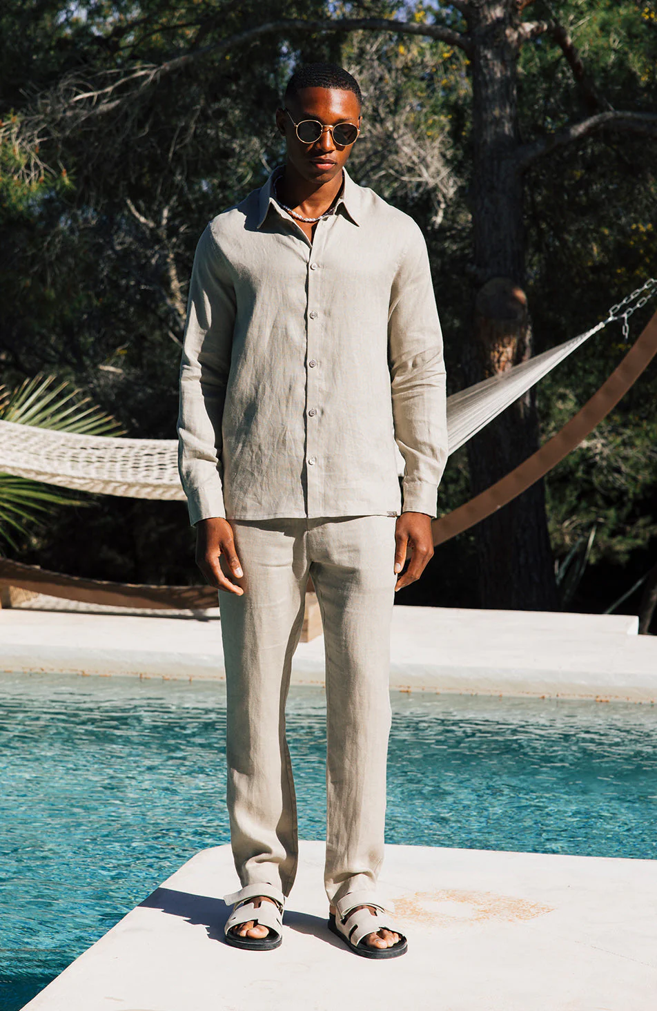 Nammos Pure Linen Tailored Shirt in Beige - Image 6