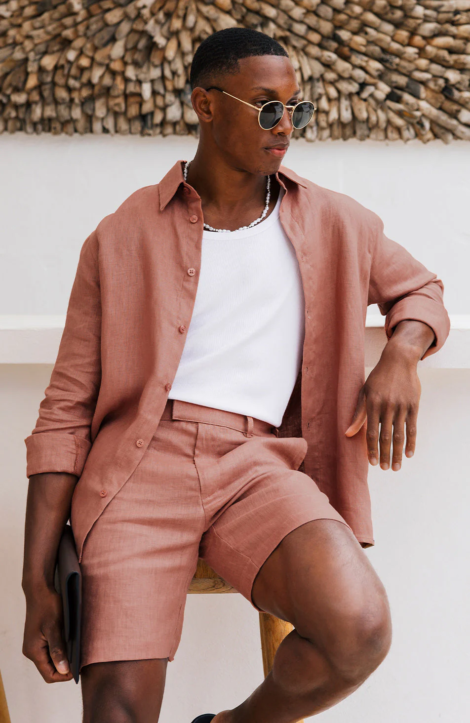 Nammos Pure Linen Tailored Shirt in Canyon - Image 8