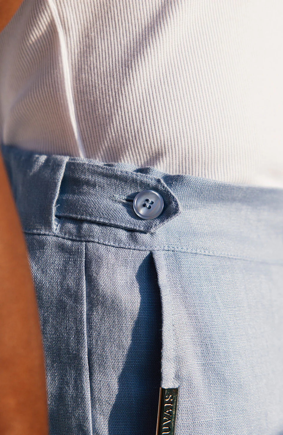 Nammos Pure Linen Tailored Shorts in Blue - Image 5