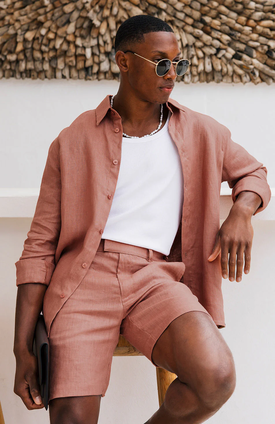Nammos Pure Linen Tailored Shorts in Canyon - Image 8