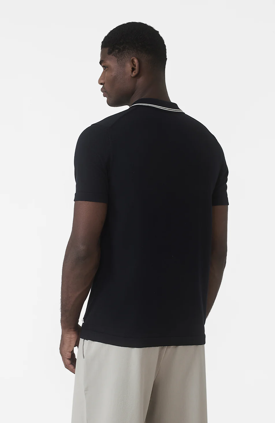 Newbury Slim Zip Knit Polo in Navy - Image 5