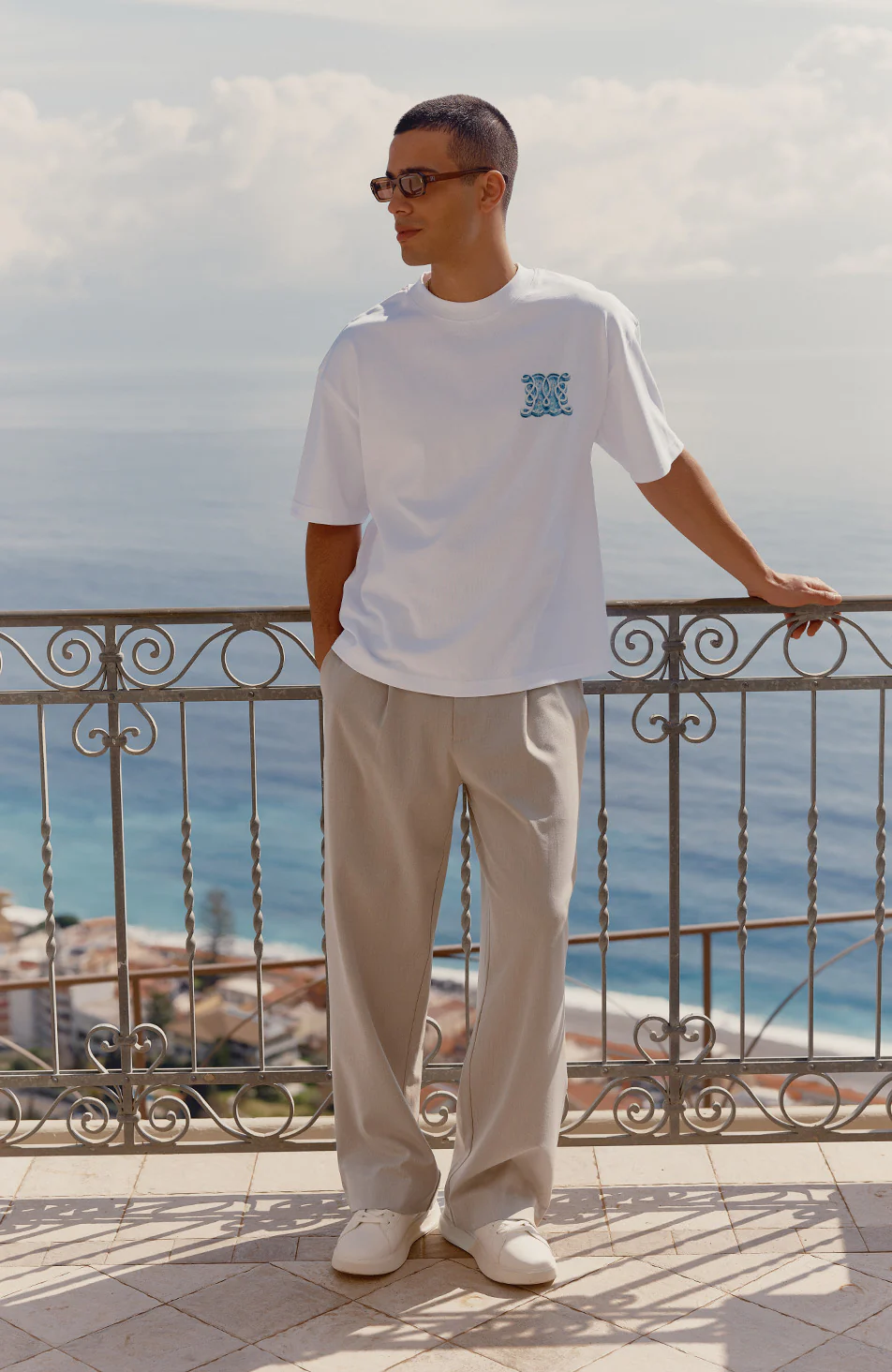 Poolside Monogram T-Shirt in White - Image 10