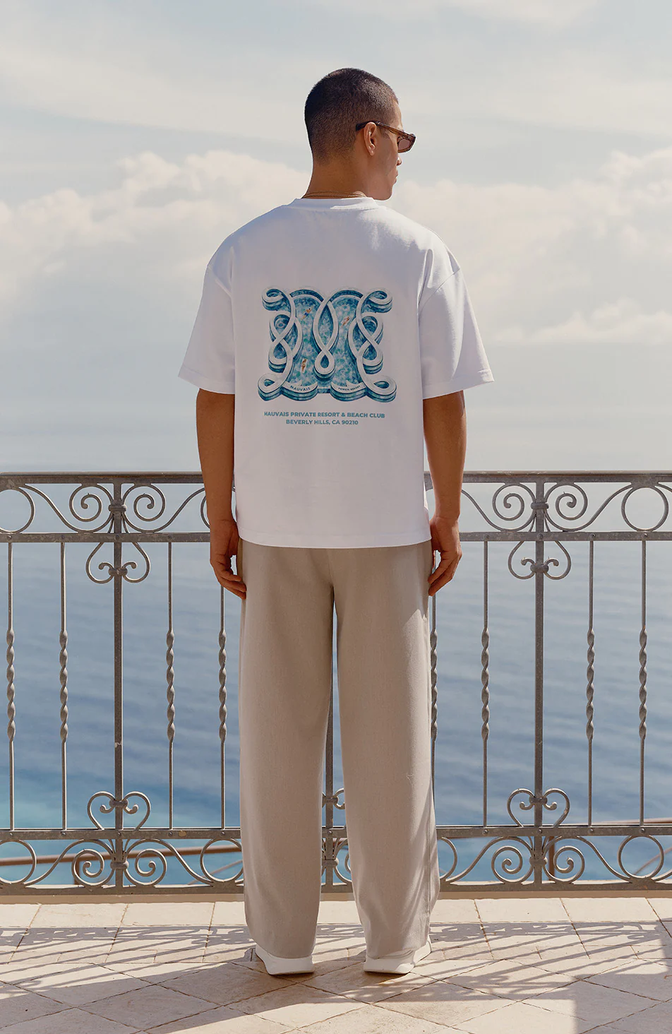 Poolside Monogram T-Shirt in White - Image 7