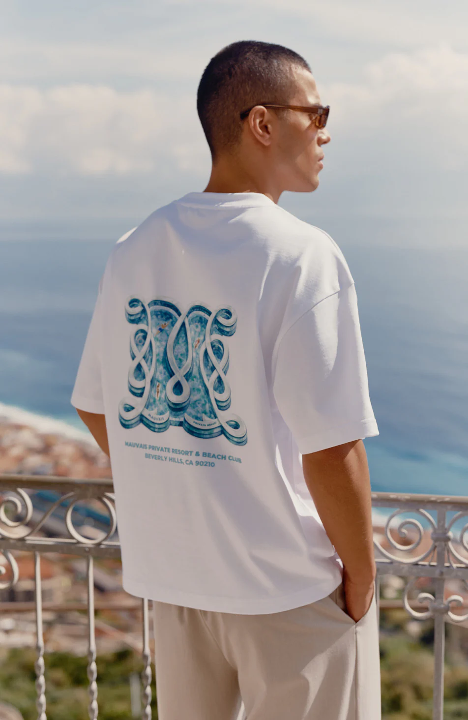 Poolside Monogram T-Shirt in White - Image 9