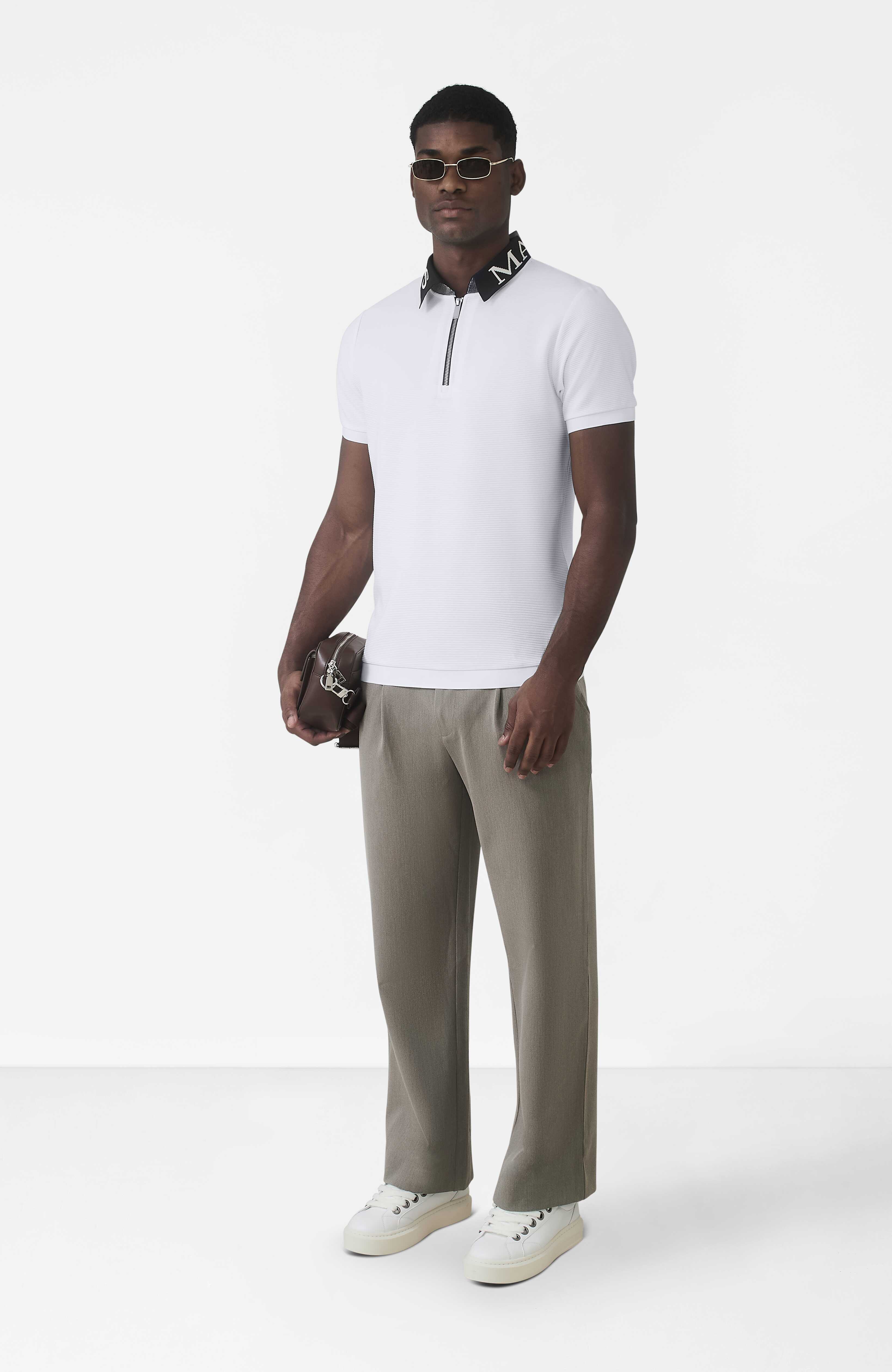 Premium Logo Collar Polo in White - Image 2