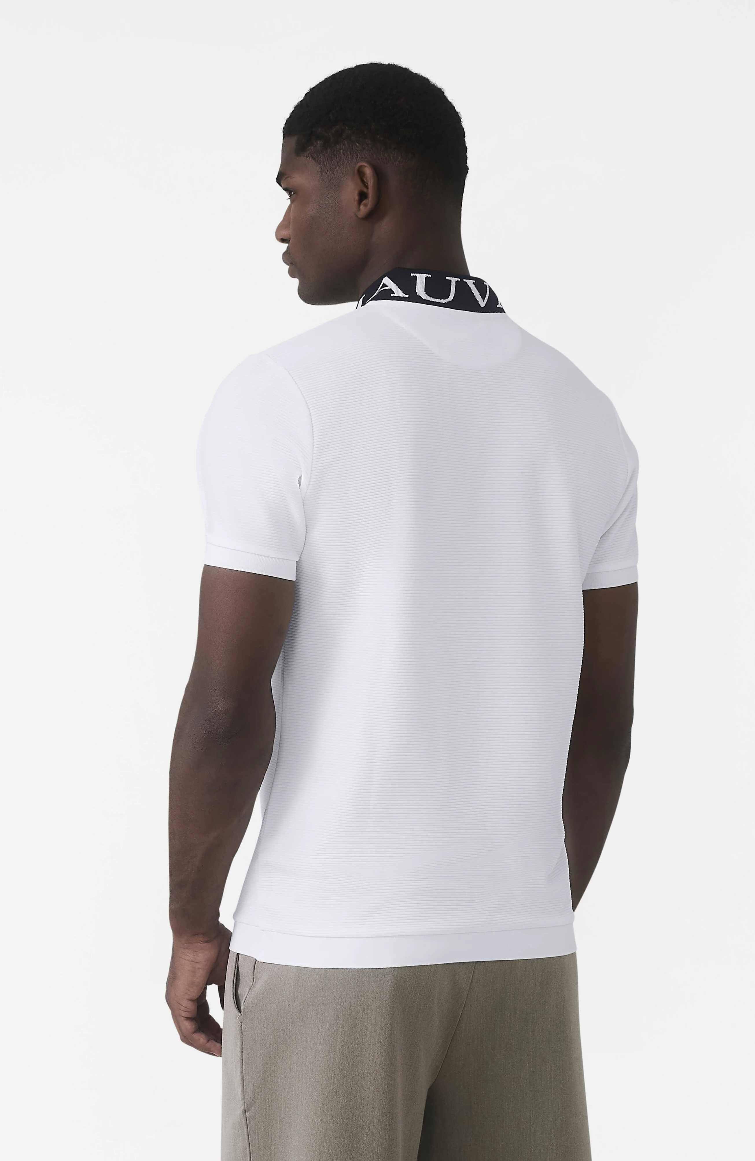 Premium Logo Collar Polo in White - Image 3