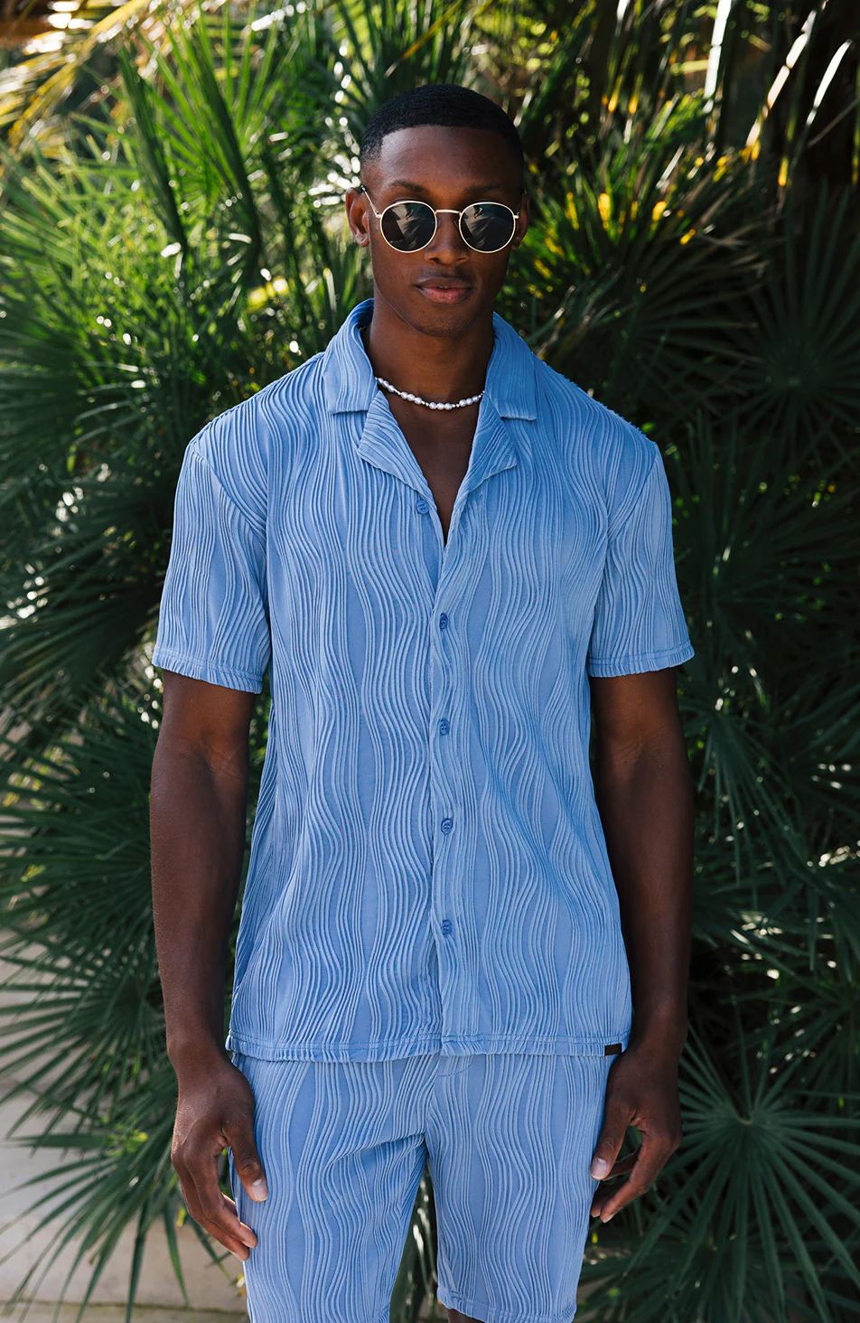 Relaxed Fit Wave Shirt in Blue
