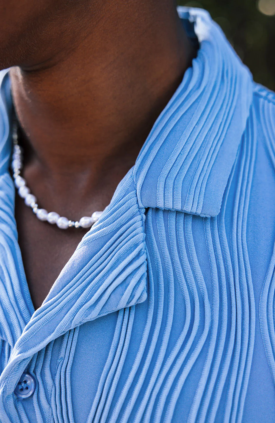 Relaxed Fit Wave Shirt in Blue - Image 4
