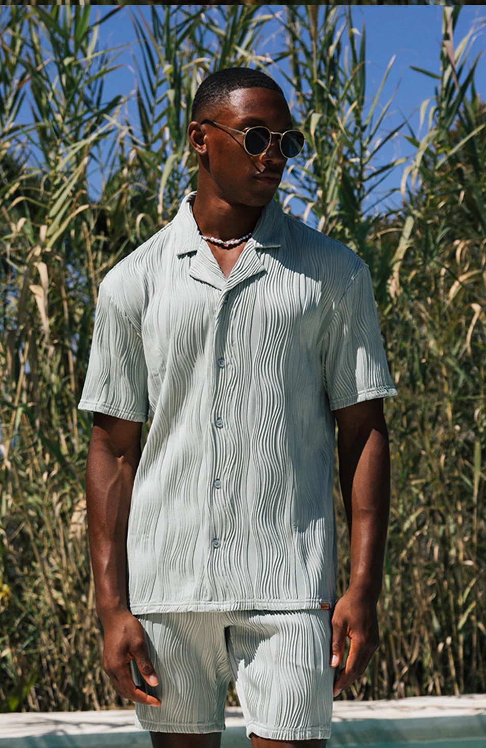 Relaxed Fit Wave Shirt in Sage