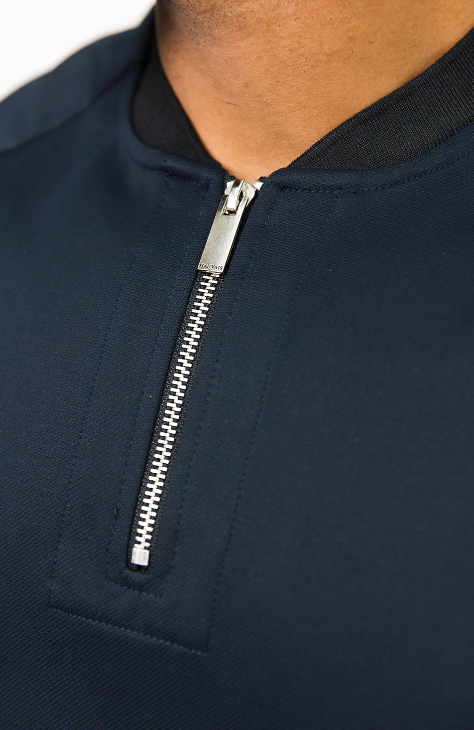 Renato Premium Zip Tee in Navy - Image 3