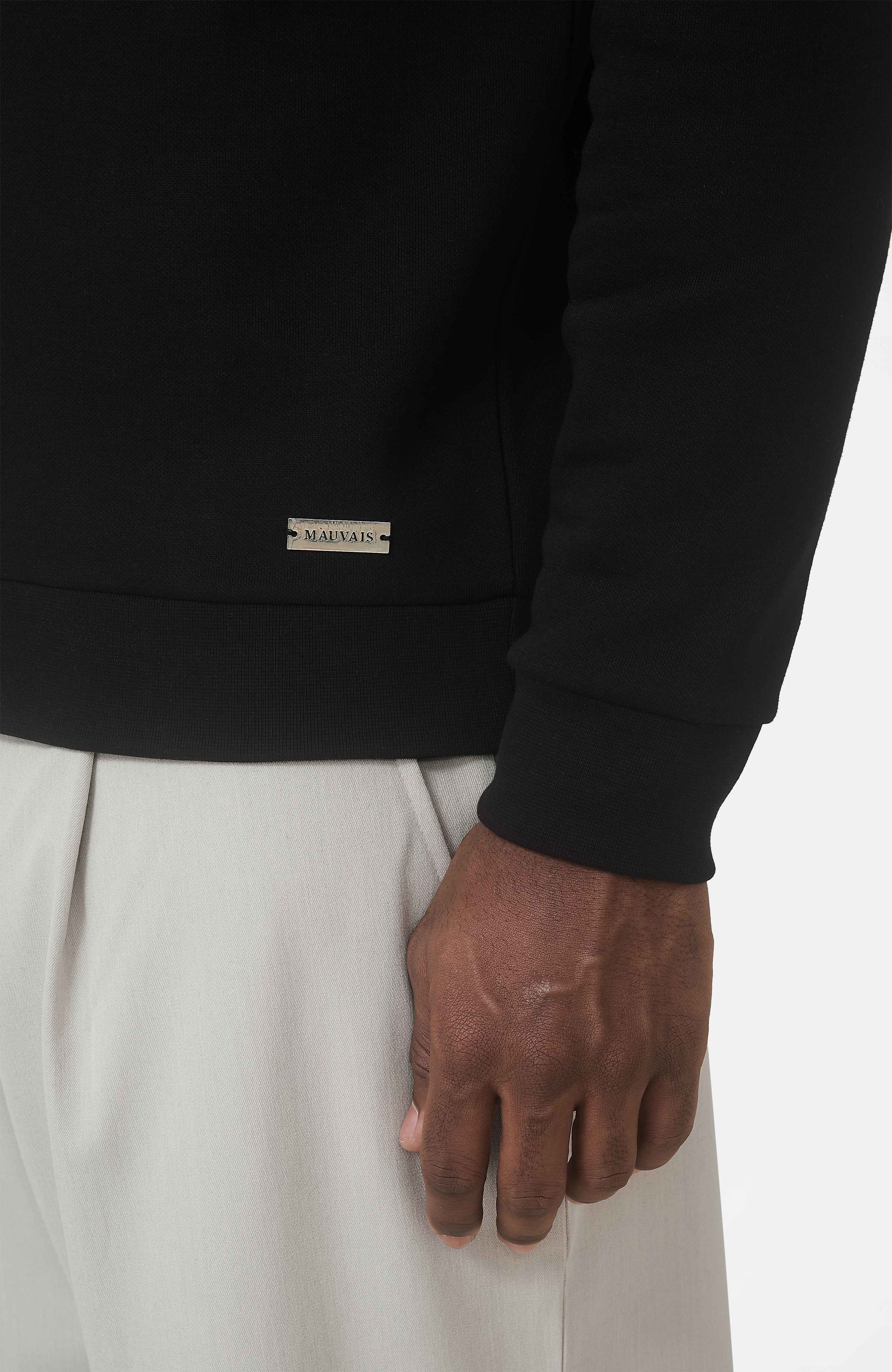 Ricamo Regular Logo Crew Sweatshirt in Black - Image 4