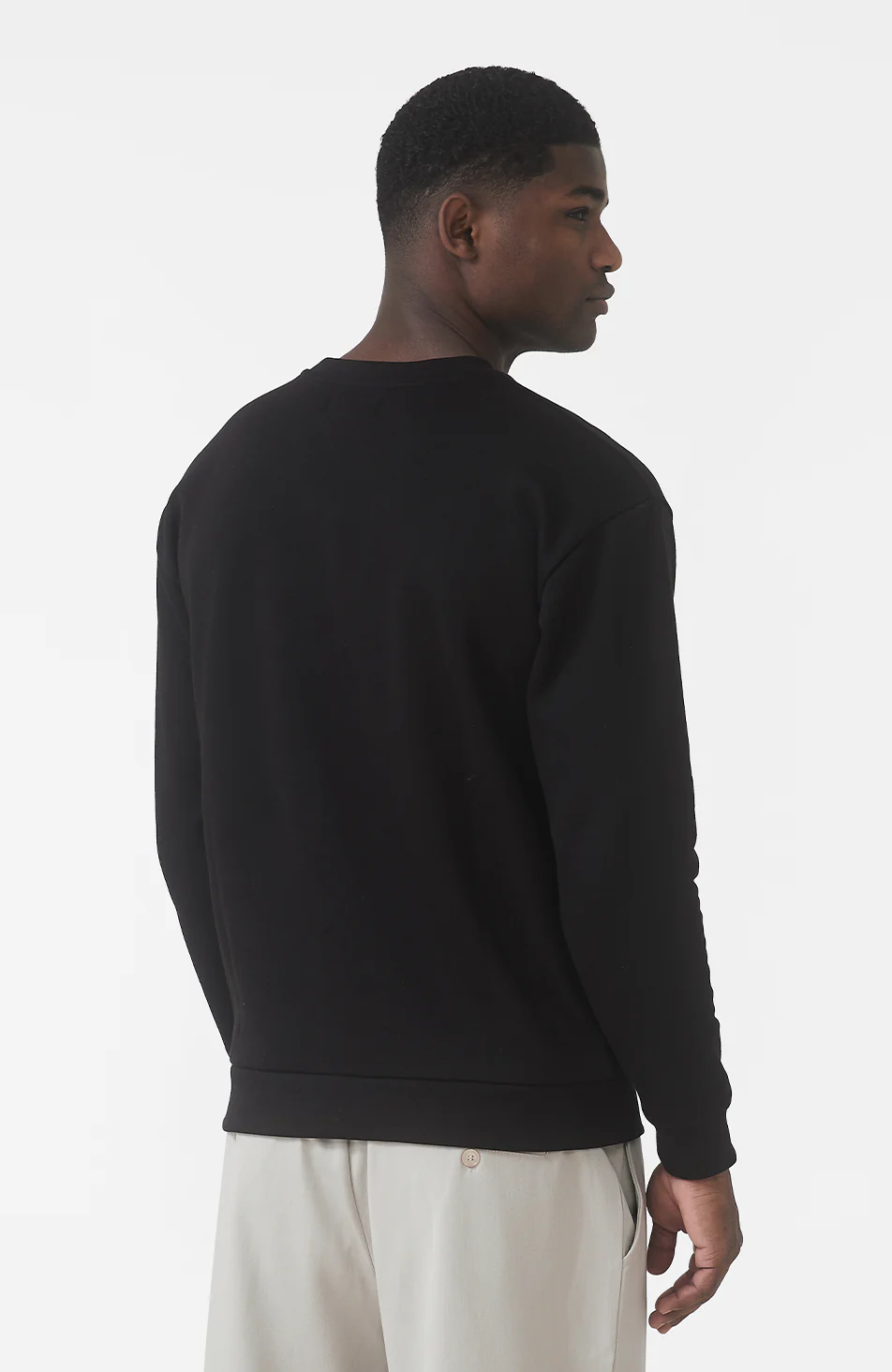 Ricamo Regular Logo Crew Sweatshirt in Black - Image 5