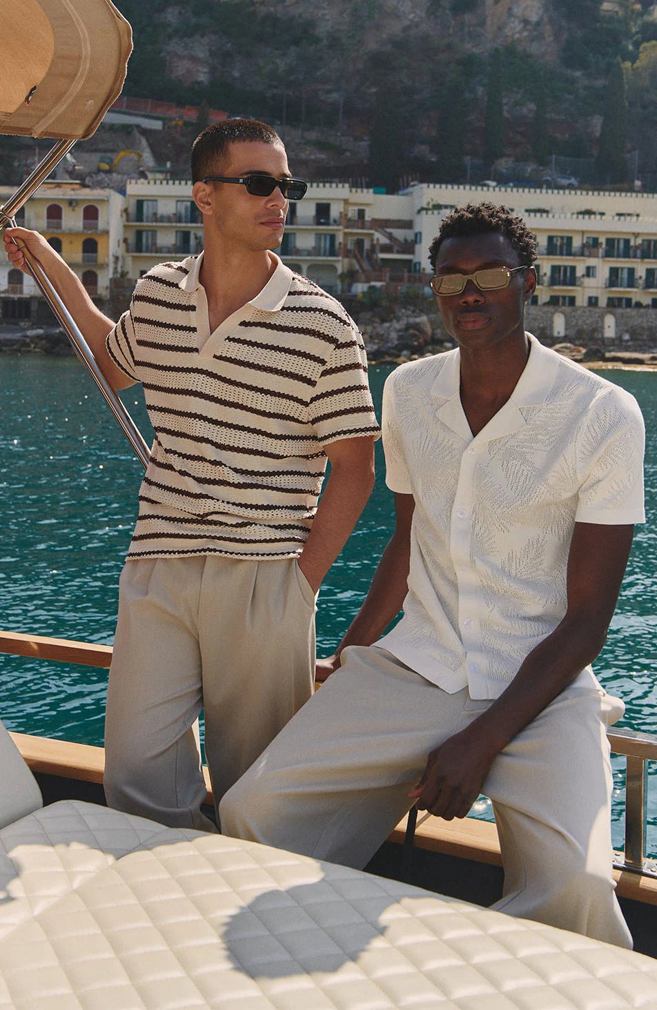 Rivero Slim Leaf Knit Shirt in White - Image 2