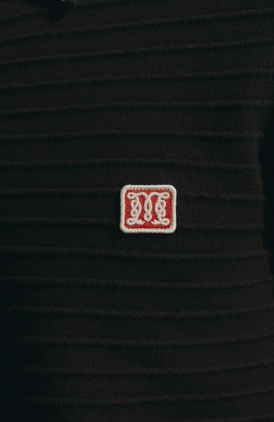 Riviera Knit Rib Polo in Black - Image 7