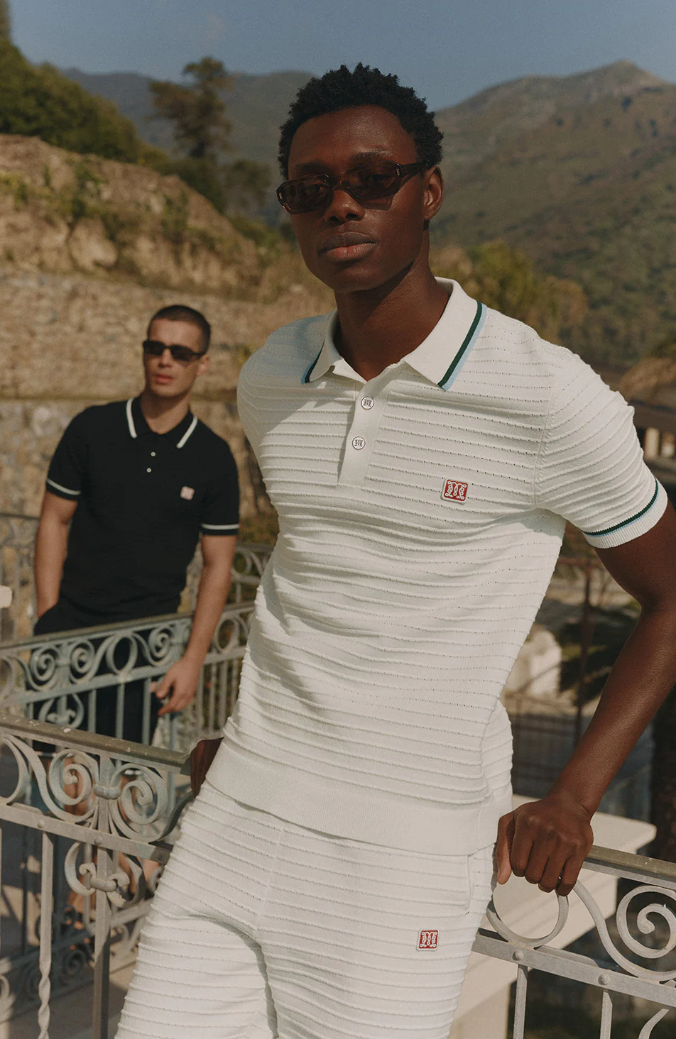 Riviera Knit Rib Polo in White - Image 5