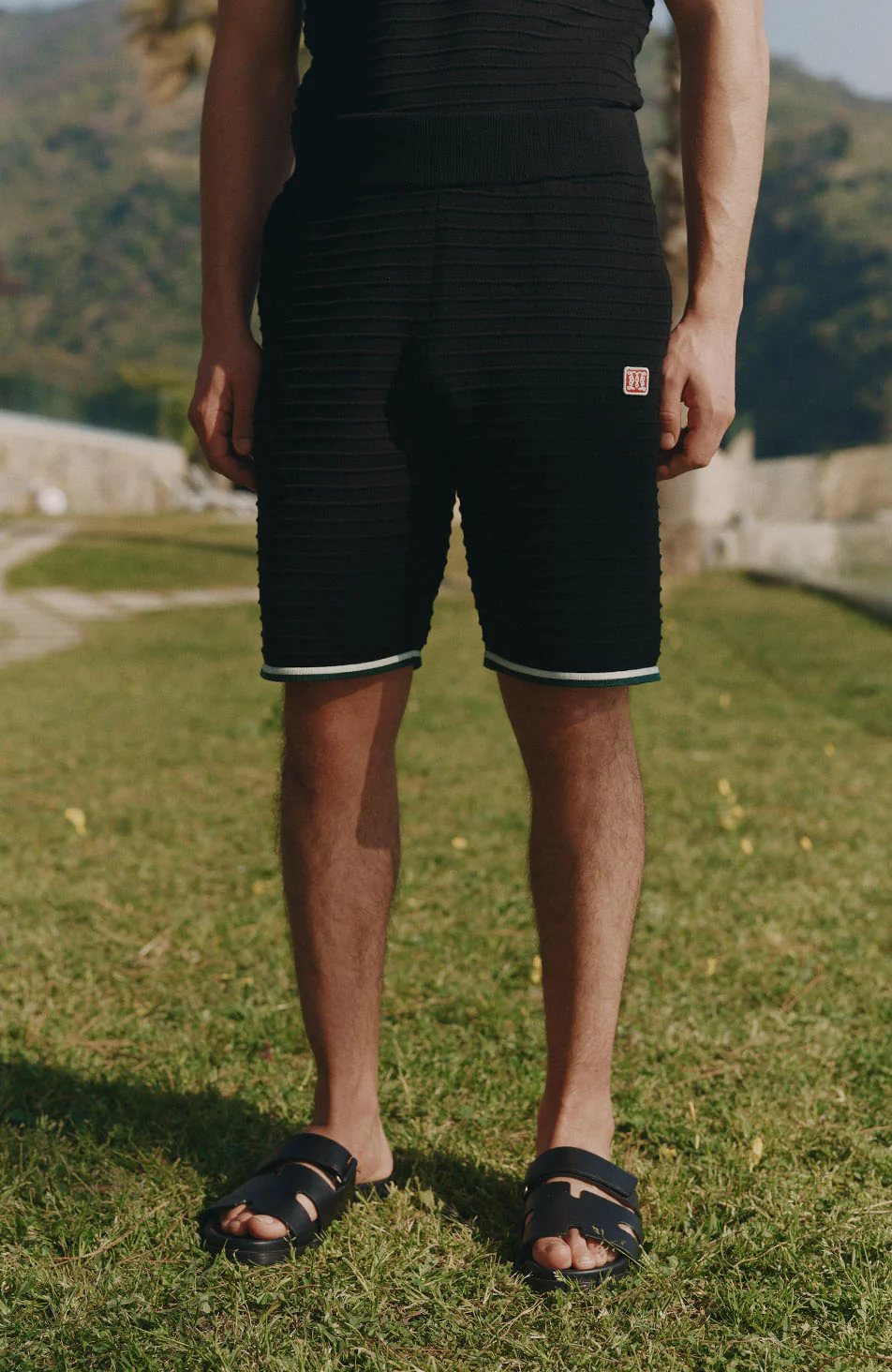 Riviera Knit Rib Short in Black