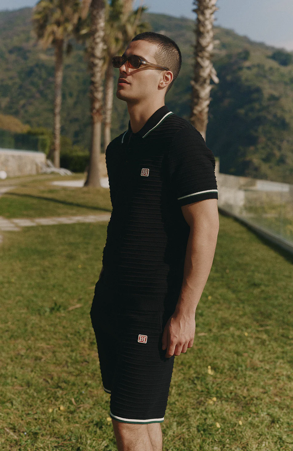 Riviera Knit Rib Short in Black - Image 3