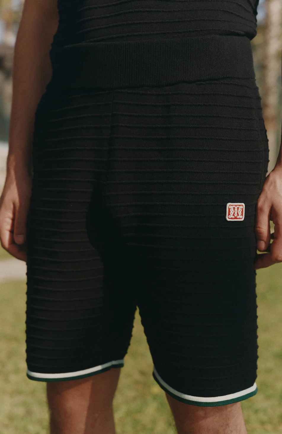 Riviera Knit Rib Short in Black - Image 8