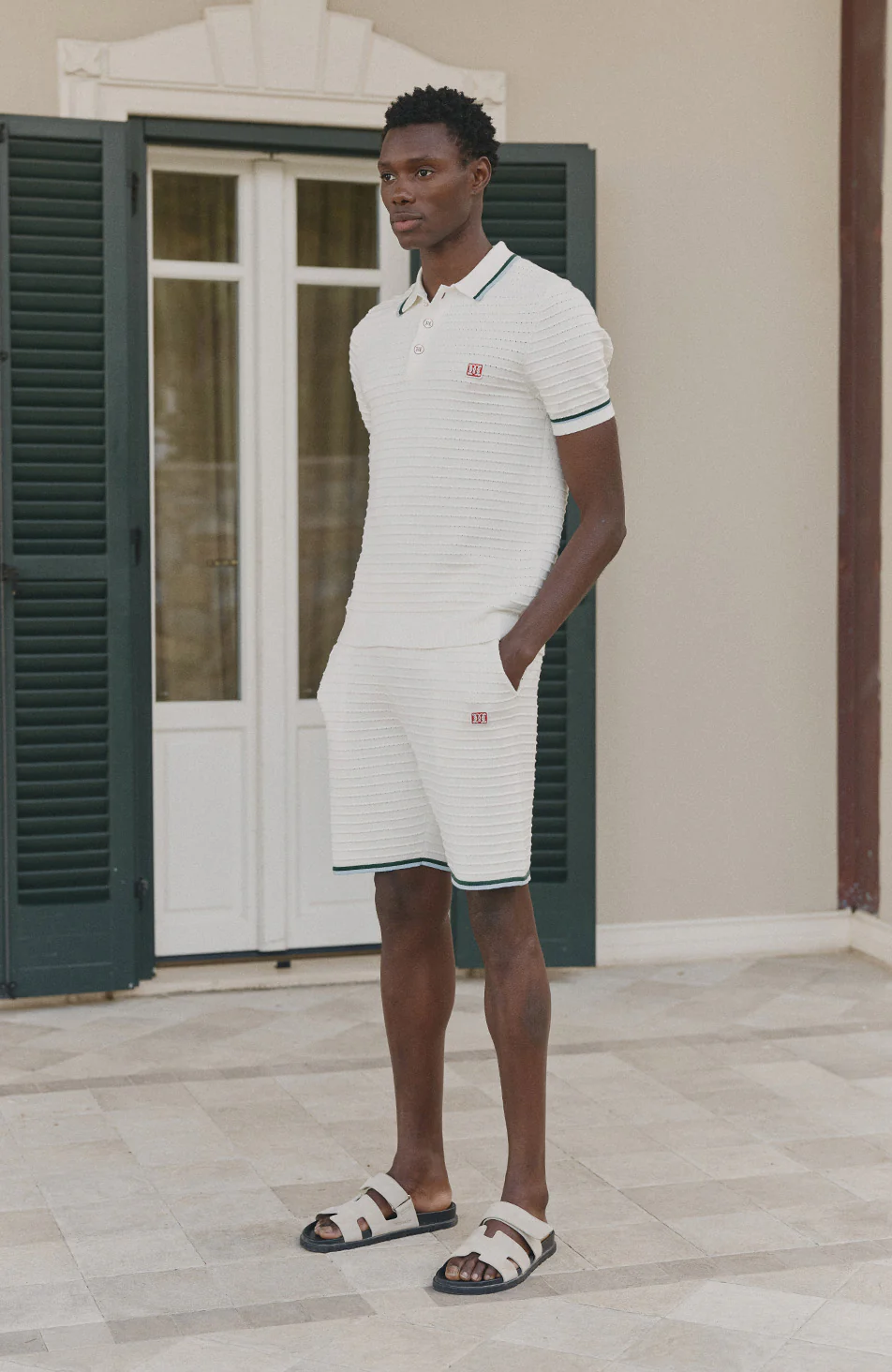 Riviera Knit Rib Short in White