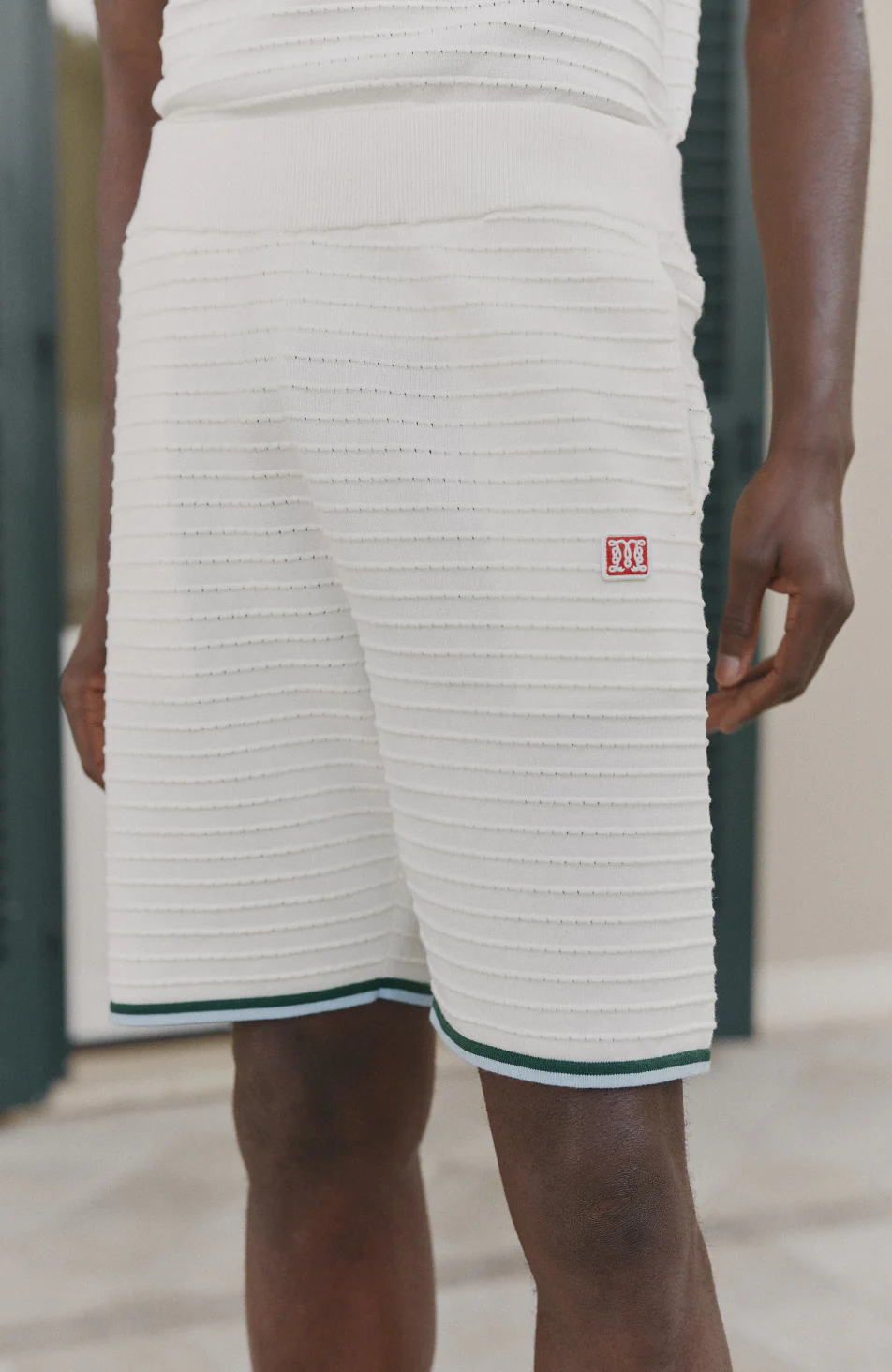 Riviera Knit Rib Short in White - Image 2