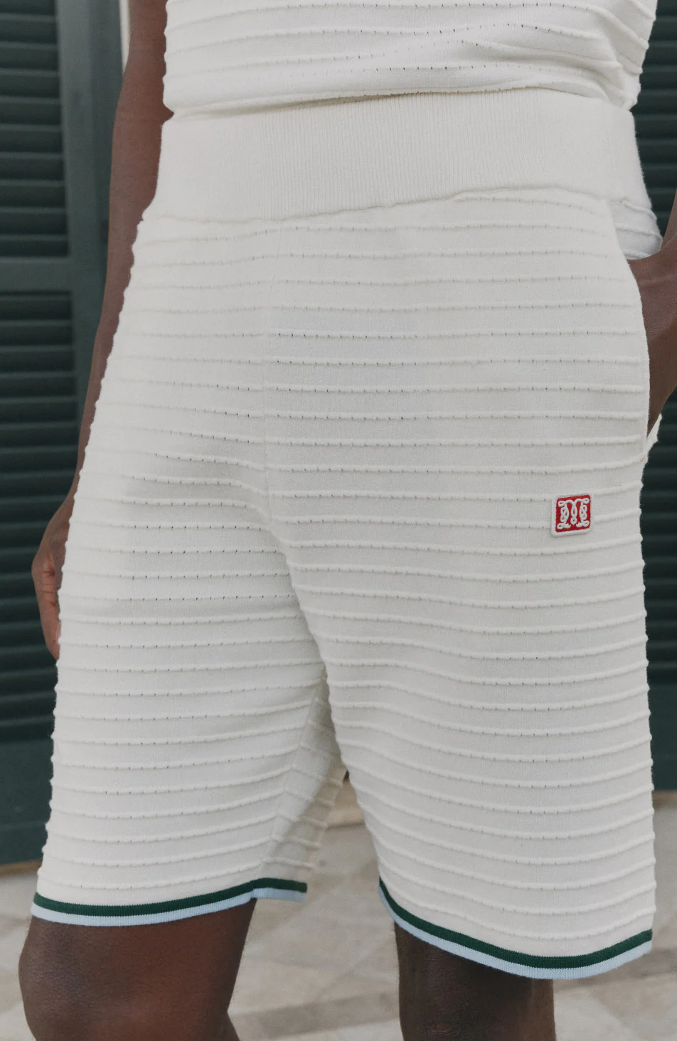 Riviera Knit Rib Short in White - Image 3