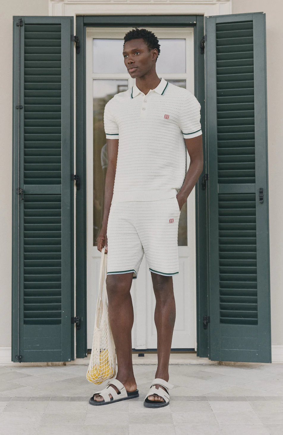 Riviera Knit Rib Short in White - Image 7
