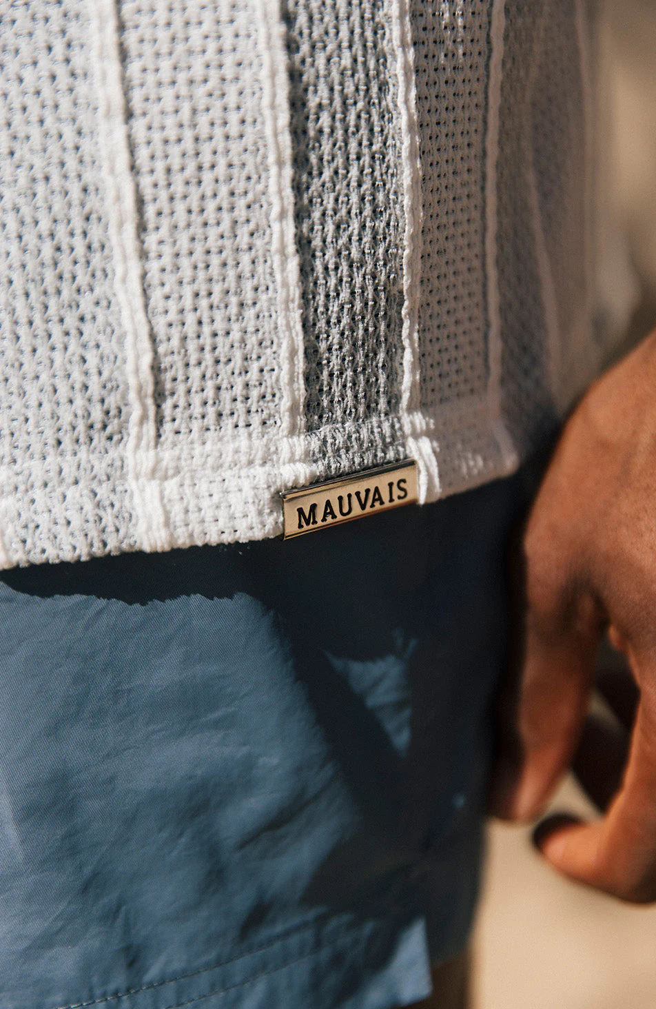 Sahara Relaxed Fit Wide Stripe Shirt in Blue - Image 4