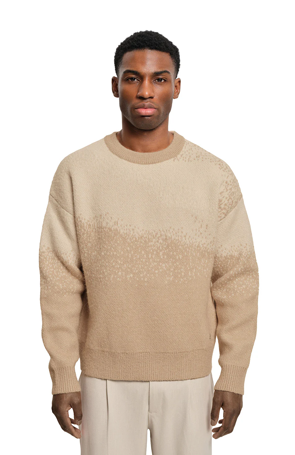 Salvador Ombre Oversized Knit Sweater in Beige - Image 3