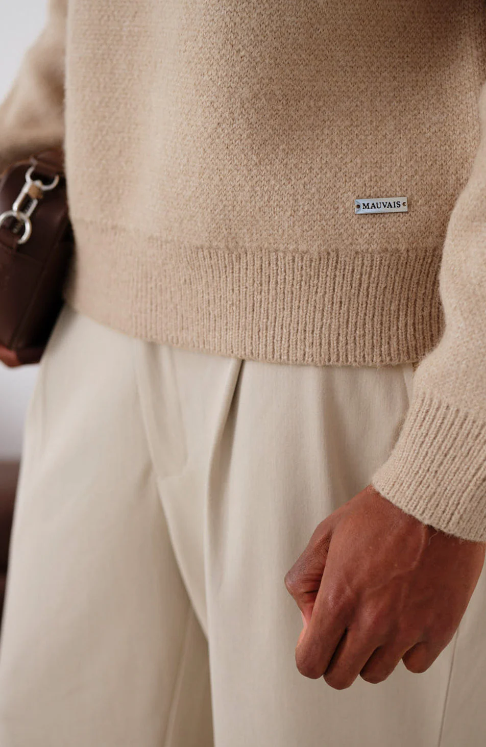Salvador Ombre Oversized Knit Sweater in Beige - Image 6