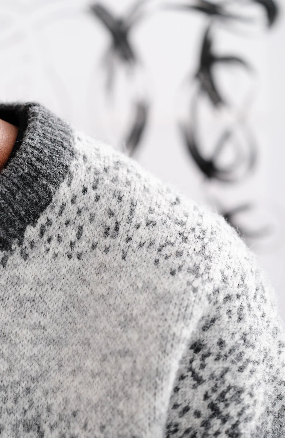 Salvador Ombre Oversized Knit Sweater in Grey - Image 3
