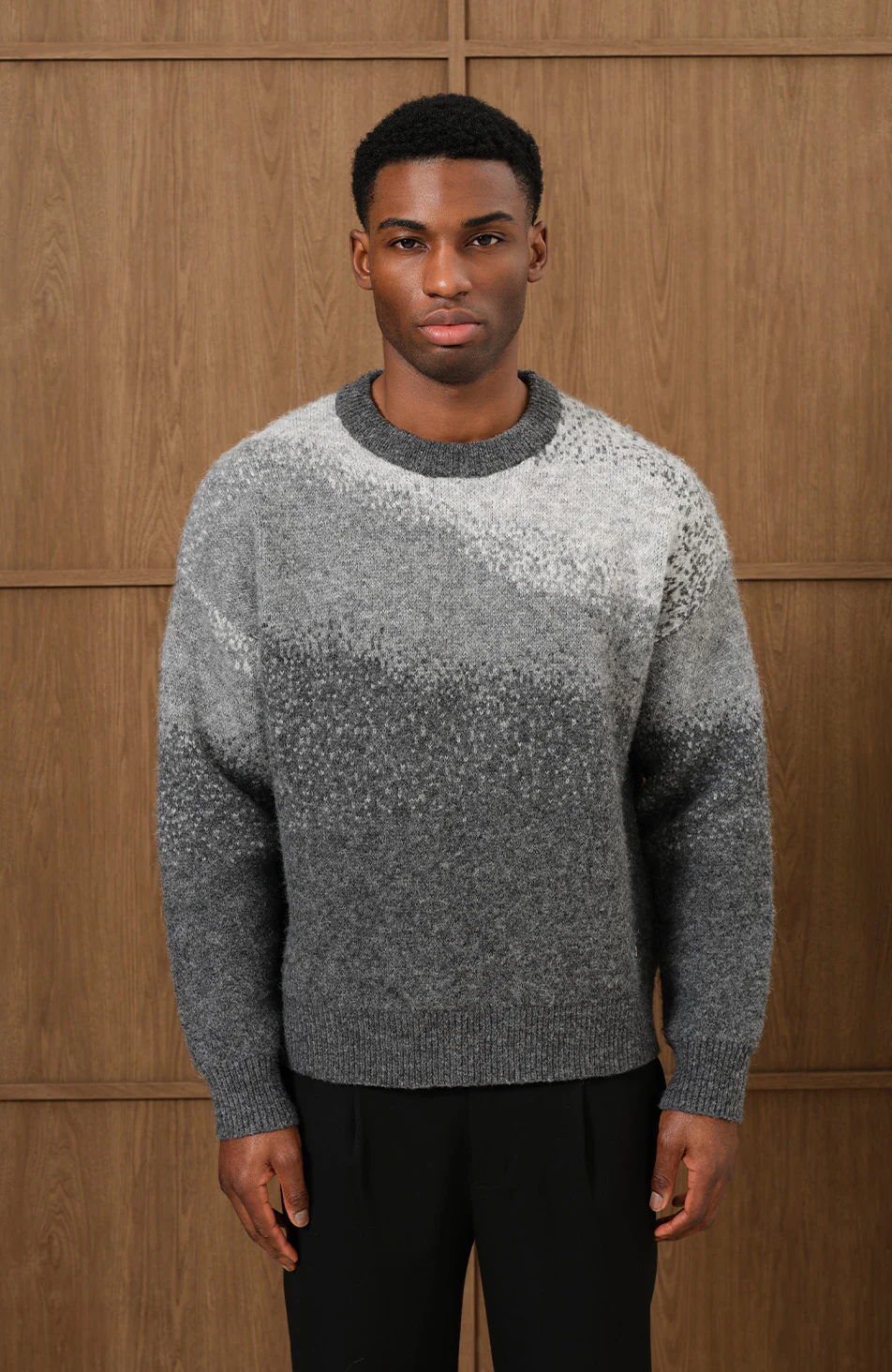 Salvador Ombre Oversized Knit Sweater in Grey - Image 4