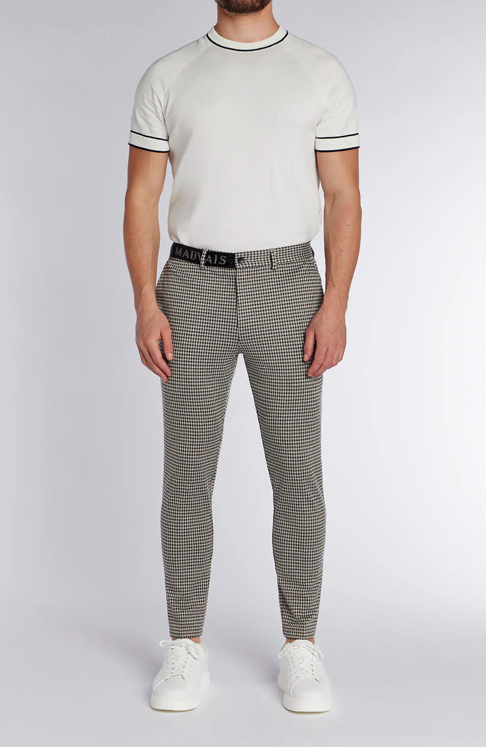 Signature Check Pants with Half Belt - Image 3