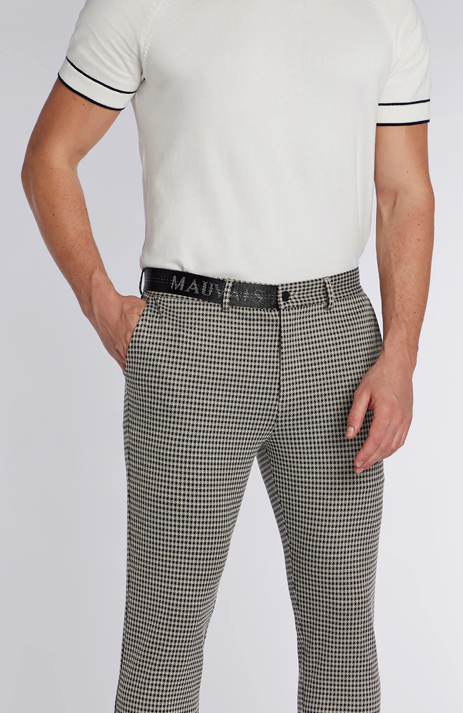 Signature Check Pants with Half Belt - Image 4