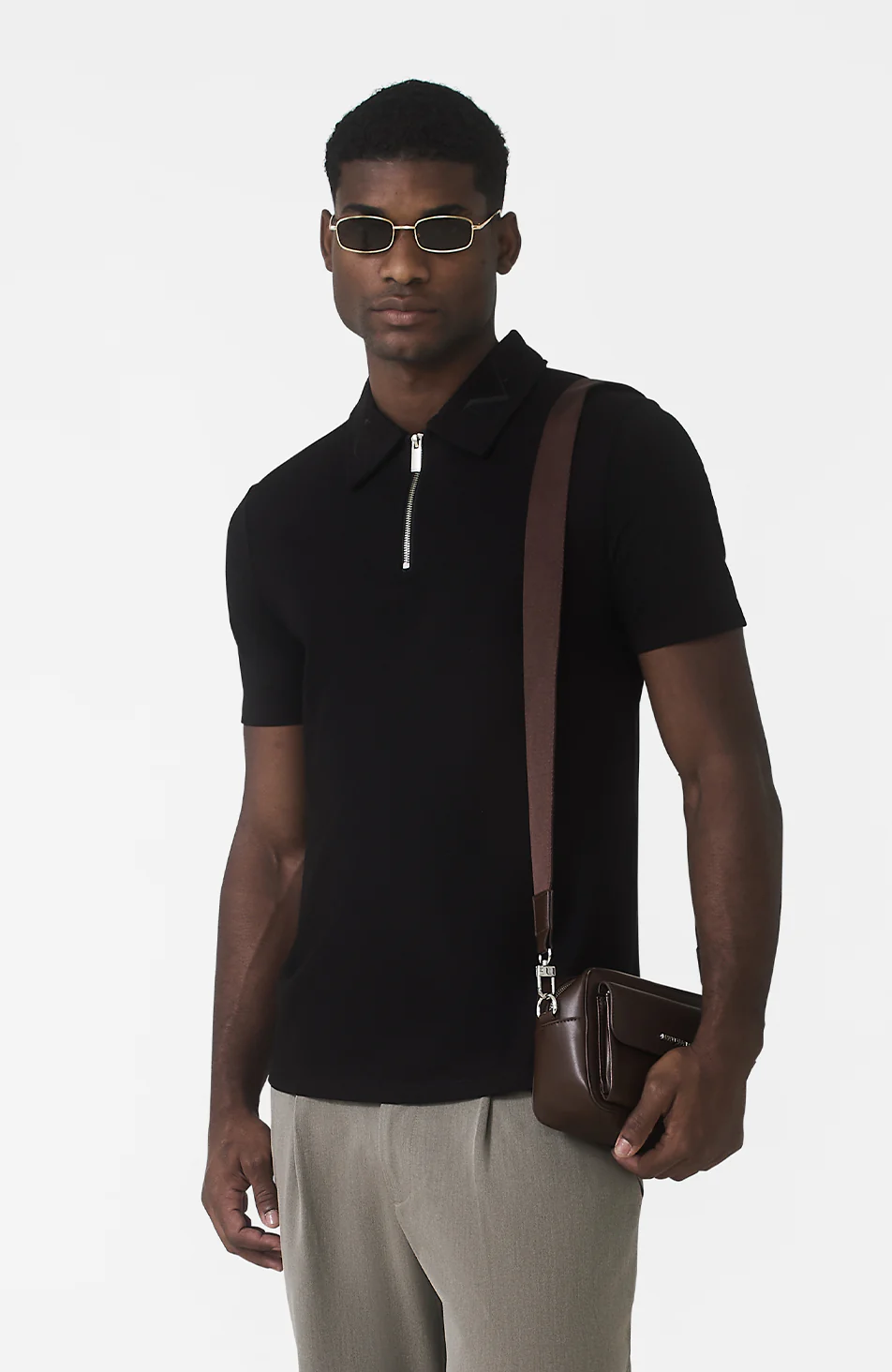 Signature Embroidery Logo Polo in Black - Image 3