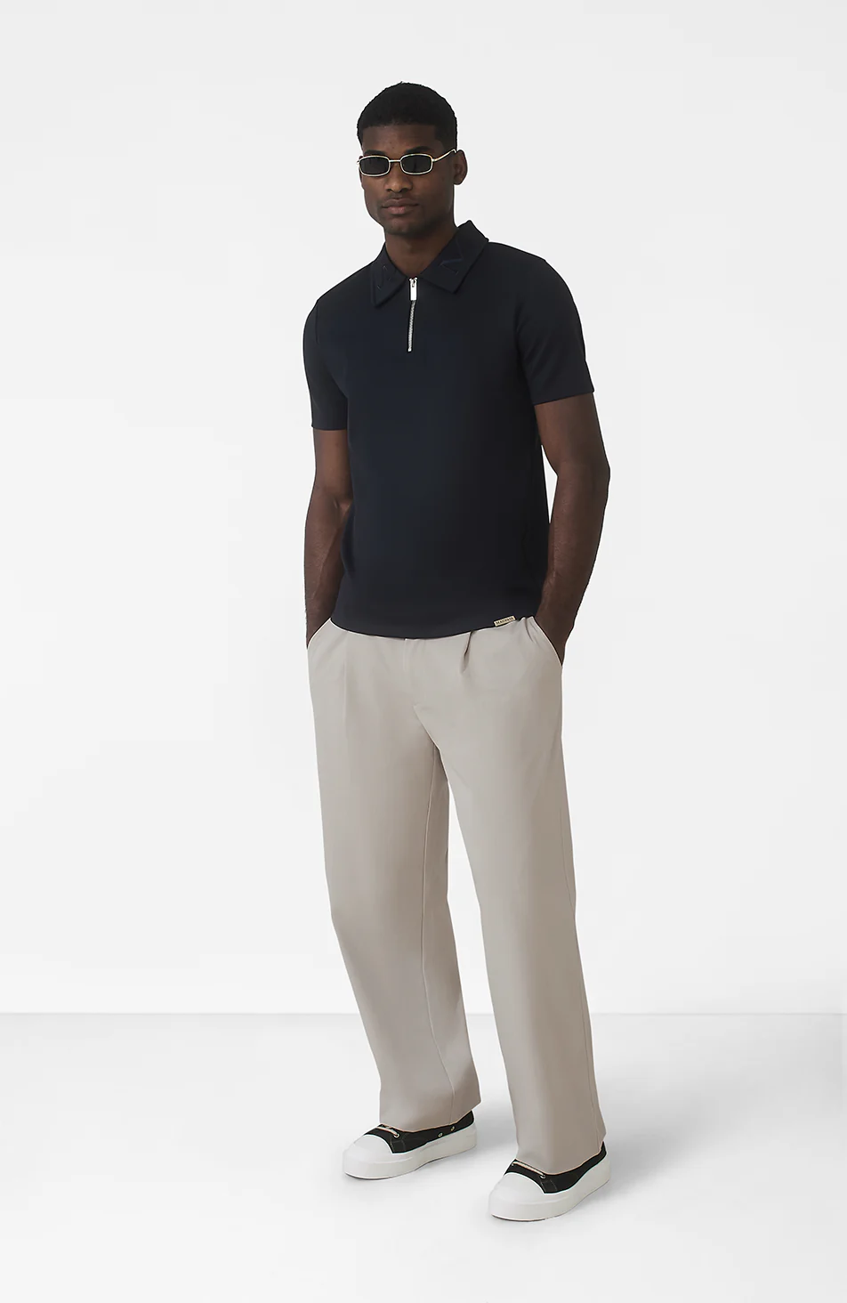 Signature Embroidery Logo Polo in Navy