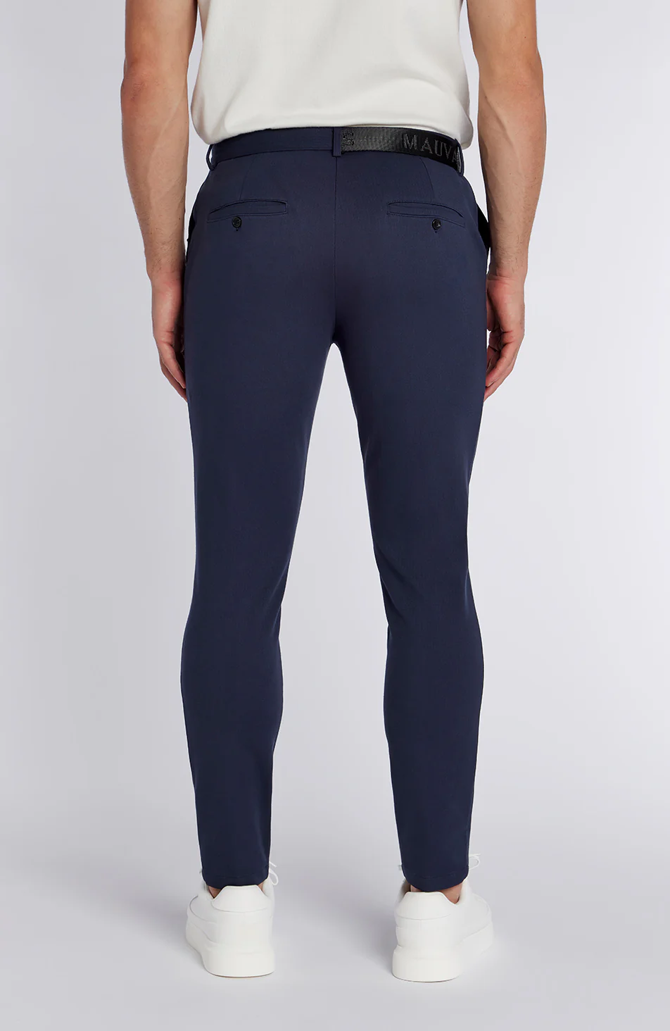 Signature Half Belt Pants in Navy - Image 6