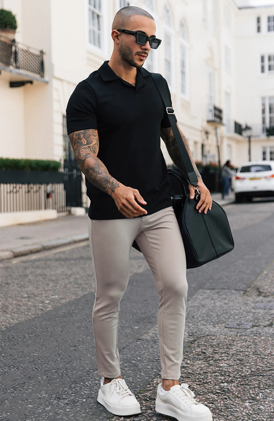 Signature Pants with Half Belt in Monaco Beige - Image 2